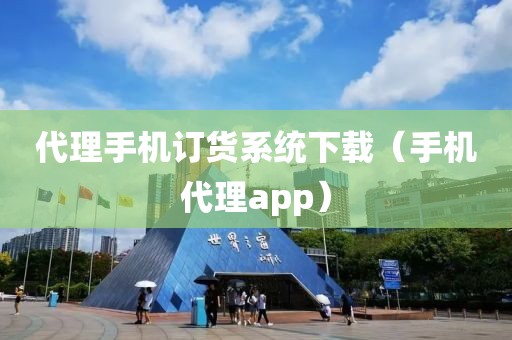 代理手机订货系统下载（手机代理app）